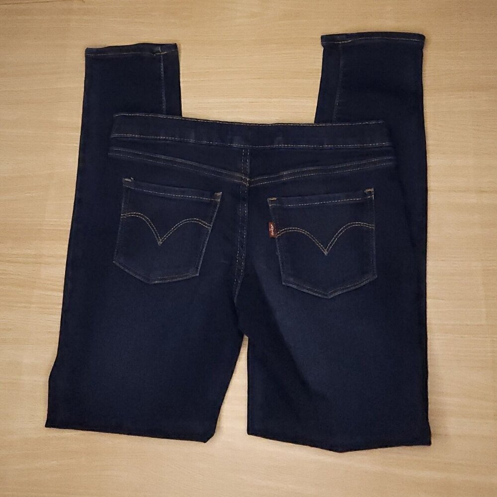 Levi's Girl's Dark Wash Pull On Adjustable Waist Jegging 12 - Picture 2 of 9